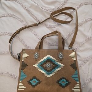 Montana West Southwestern Embroidered Crossbody Tote NWT